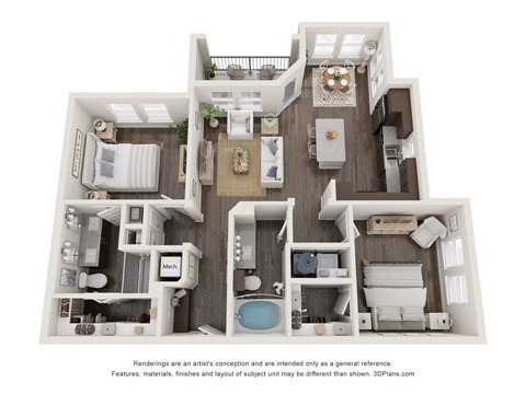 a 1 bedroom floorplan is shown in this illustration